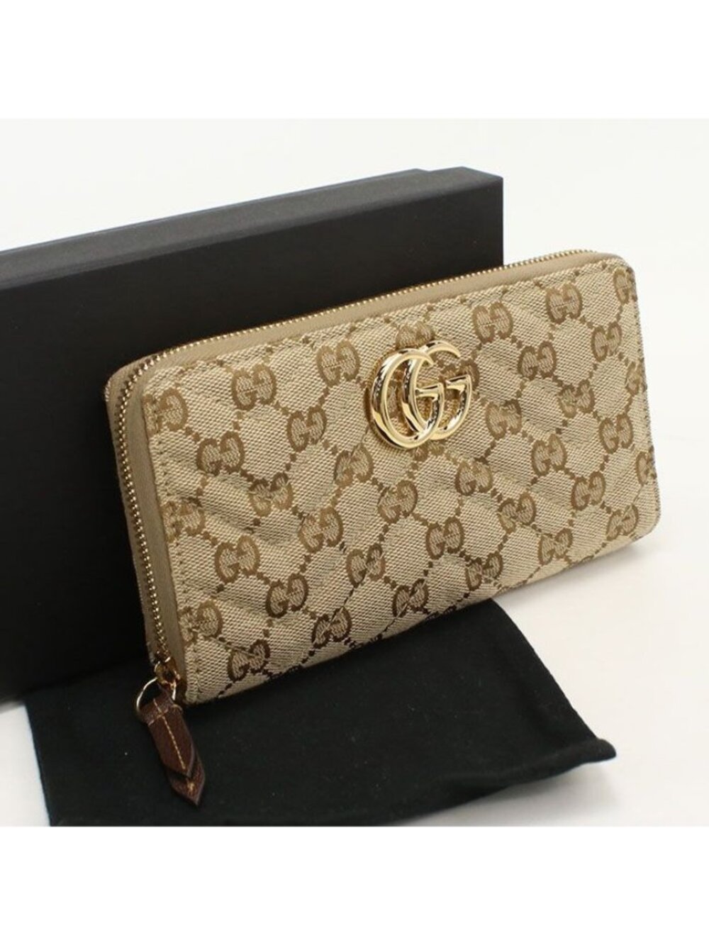Gucci Zip Around Wallet GG Marmont Canvas - Picture 1 of 7